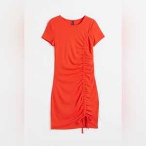 Fitted drawstring-detail dress